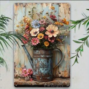 Vintage Floral Metal Indoor/Outdoor Decor NEW 🏷️